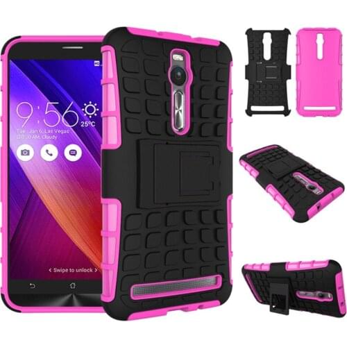 Rose phone case for Asus Zenfone 2 ZE551ML ZE550ML 5.5" 2 in 1 Armor hybrid PC + TPU with Kickstand cover for Asus Zenfone 2