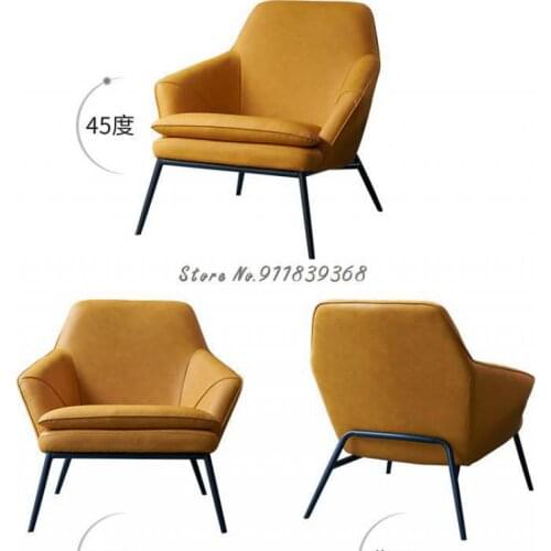 Nordic single sofa chair modern minimalist fabric lazy small apartment light luxury living room balcony Italian leather lounge c