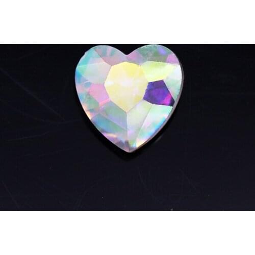 Wholesale Various Size Crystal AB Heart Shaped Rhinestones Glass Pointback DIY Wedding Dress Decoration Loose Rhinestone