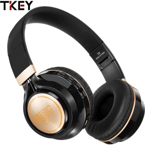 TKEY Newest LED Head Mounted Luminous Bluetooth Wireless Headset Mobile Phone Music Subwoofer Headset Stereo Bluetooth Headset