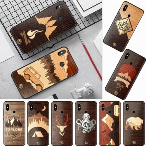Keyway Canada unique Wood grain Phone Case For Xiaomi Redmi mi note max 3 5 6 8 9 10 t S SE lite pro Soft Silicone mobile bags