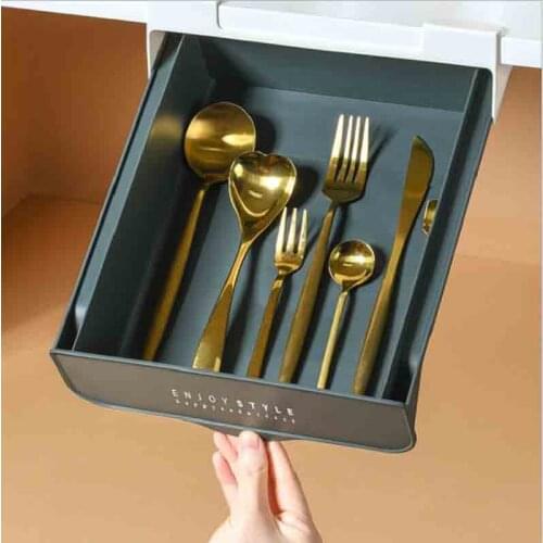 Storage Drawer Kitchen Organizer Storage Box Stationery Holder Case Container Adhesive Drawer Table Kitchen