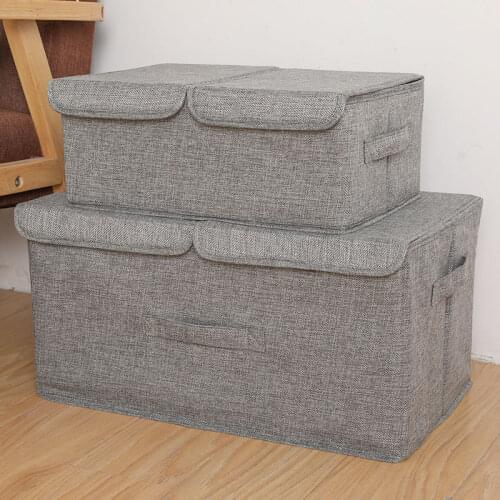 Cotton Linen Double Cover Clothes Storage Box Clothing Storage Box Folding Storage Box