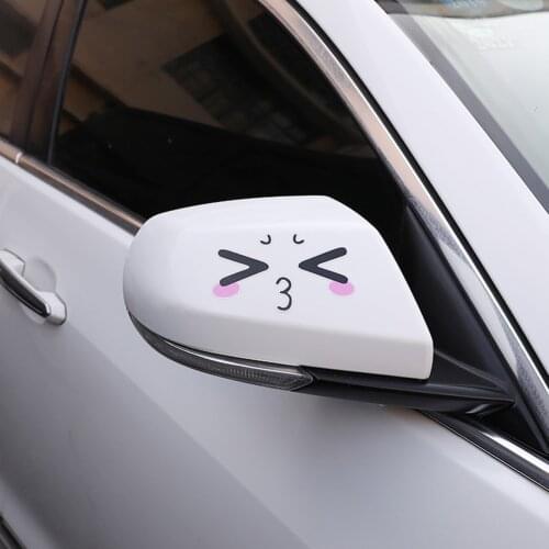 1 pairs of Universal Lovely Cartoon Expression Rearview Mirror Sticker to Cover Scratches Sticker Car Stickers and Decals