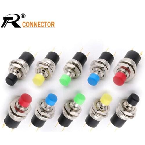 1PC PB05A PBS-110 blackhead self-lock switch Opening 7MM button small button with self-locking 2 PIN gold foot
