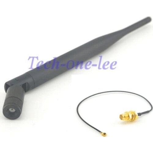 10 piece 5dBi WiFi 2.4 GHz Antenna tilt Rubber Duck Wireless Router+10 piece Mini PCI UFL IPX to RP SMA Male Pigtail Cable