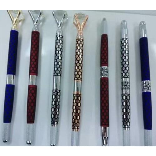 10 Pcs Best Price Microblade Tattoo Embroidery Eyebrow Pen With 10 Pins Needles By Free Shipping