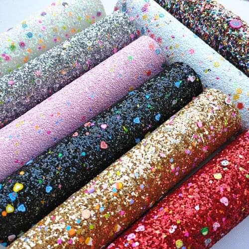 19*30cm sheet chunky glitter fruit synthetic thick glitter leather fabric for DIY accessories