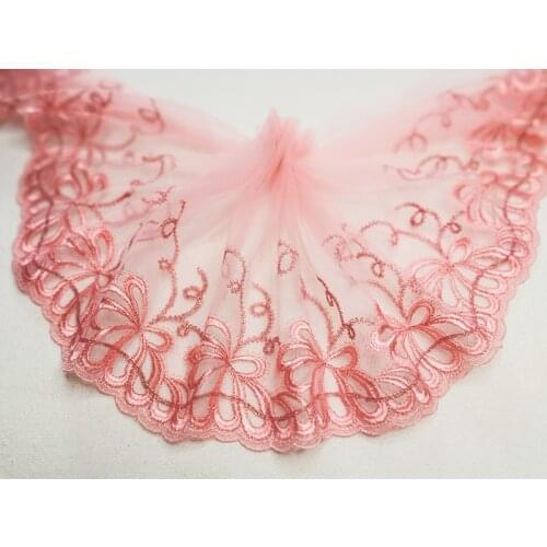 2Meters Luxury Orange Embroidered Lace Trim Mesh Bow Pattern Fabric for Dress Dedicate Bra Underwear Accessaries Hot Sale