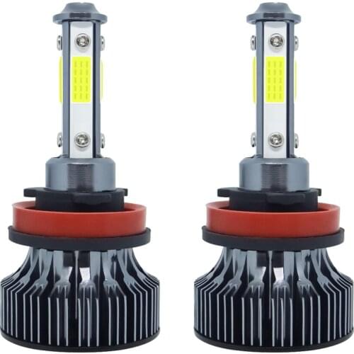 2pcs H11 H7 4-sided Led 10000LM HB3 HB4 Led H9 H8 9006 9005 HB3 HB4 Car Headlight Bulb Diode Fog Lamps for Auto 6000K White 12V