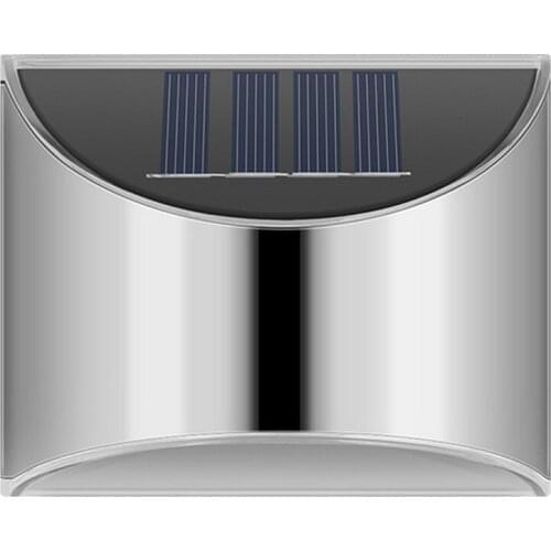 2Pcs LED Solar Light Waterproof Outdoor Wall Lights Solar Fence Post Step Lamp Stainless Steel Shell Lighting for Garden Home