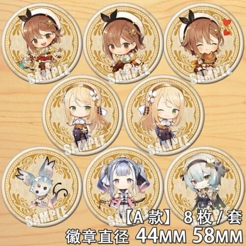 Anime Atelier Ryza: Ever Darkness & the Secret Hideout Figure Badge Round Brooch Pin Gifts Kids Collection Toy