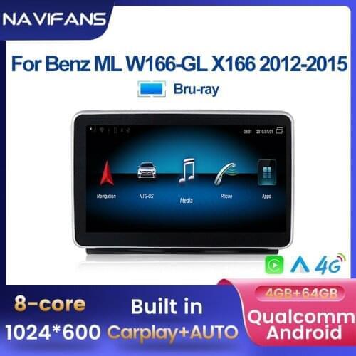 HD 1024X600 0 Android 10 wireless Carplay Car Multimedi GPS For Mercedes Benz ML W166/GL X166 ML320 ML350 ML400 ML500 2013-2015