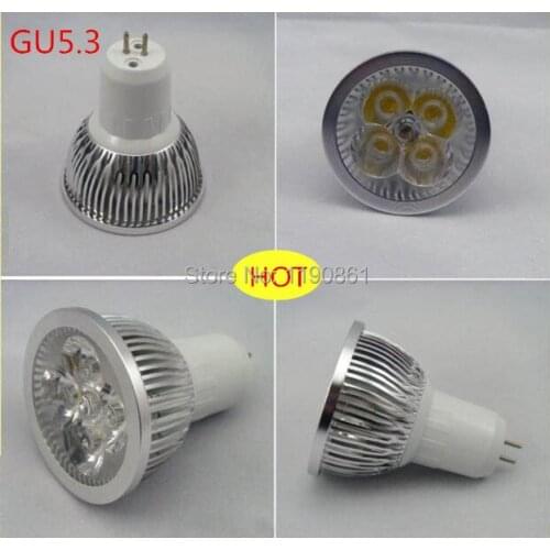FREE shipping 10PCS 220V led GU5.3 12W Dimmable LED SpotLight Bulbs lamps 85V-265V downlights 4X3W