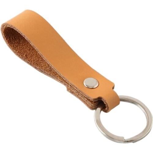 POB Key Holder Handmade Genuine Leather Sliver Key Ring Lanyard Keychain Jewelry