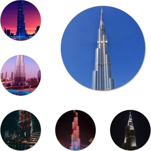 Burj Khalifa Tower building Dubai Icons Pins Badge Decoration Brooches Metal Badges For Clothes Backpack Decoration