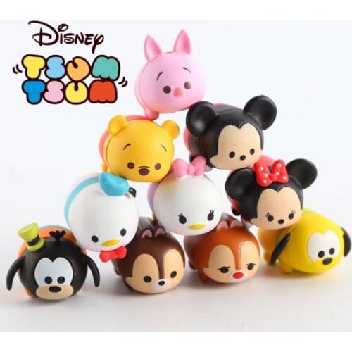 Disney TSUM TSUM Kawaii Mini Mickey Winnie Stitch Dumbo Olaf Action Figure Toys Collection Model Toy Kids Birthday Doll Toy Box
