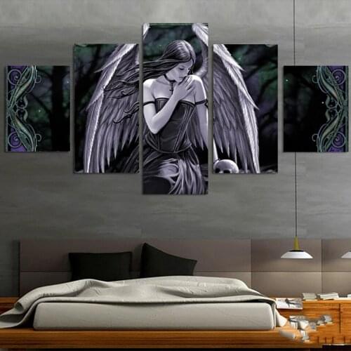 Living Room HD Printed Modern Painting 5 PiecePcs Angle Girl Modular Decoration Posters Picture On Canvas Wall Art Home Frame