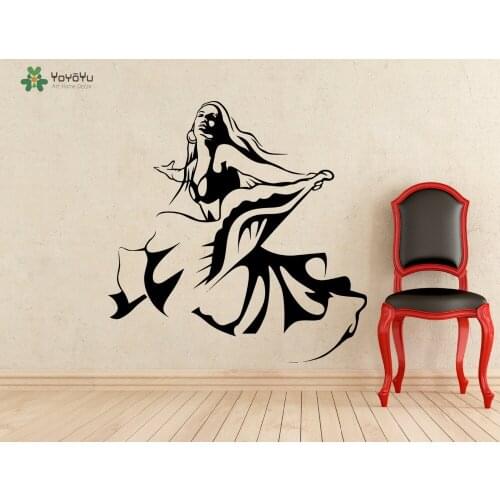 Dancer Pattern Wall Decal Beautiful Woman Vinyl Wall Stickers Sexy Dance Studio Removable Logo Window Home Decor Art Mural SY235