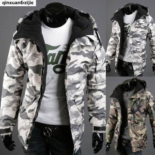 2021 Autumn And Winter Camouflage Zip Up Hoodie Men Jackets Jackets and Coats Outdoor Fleece Windproof Men Clothing Thick