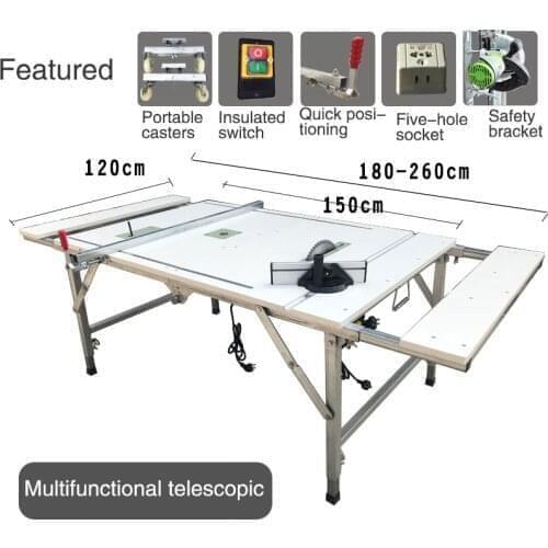 Multi-function DIY portable folding woodworking table saw lifting decoration small table saw