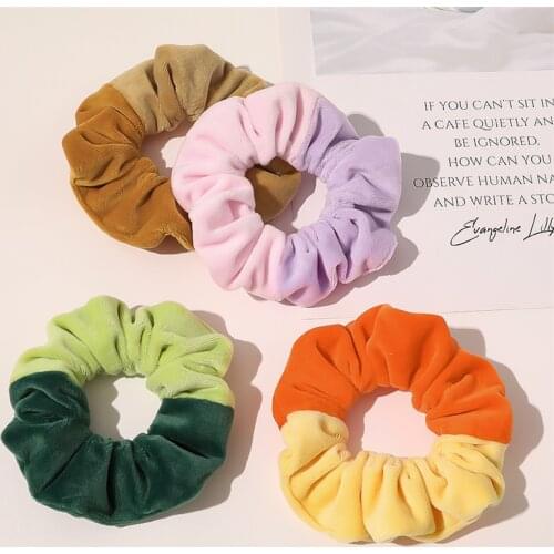 Fashion Velvet Scrunchies Elegant Colorful Autumn Winter Elastic Hair Bands for Women Scrunchies Hair Ties Girl Hair Accessories