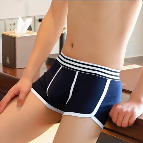 Mens underwear boxer shorts cotton youth sports boxer shorts Korean sexy boys shorts panties underwear for men