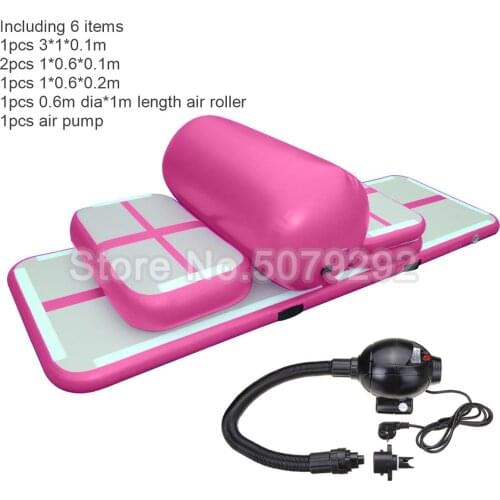 Inflatable Gymnastics Mat Set On Sale Total 6pcs Including Air Mat/Air Board/Air Block/Air Roller/Air Pump Training Set DWF