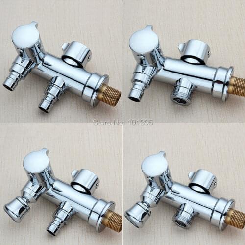 Wall Mounted Half Inch Thread Chrome 4 Models L Shape Dual Handle Cold Water Bibcock with two way out L17093