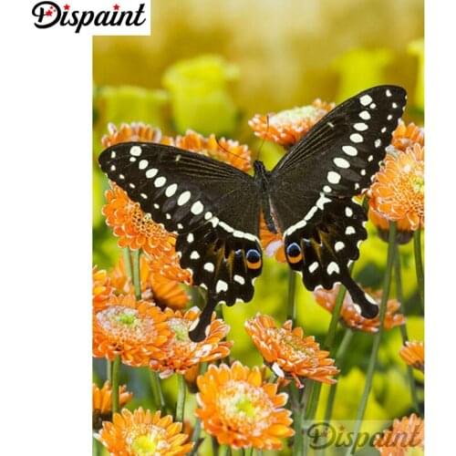 Dispaint Full Square/Round Drill 5D DIY Diamond Painting "Flower butterfly" Embroidery Cross Stitch 5D Home Decor A11781