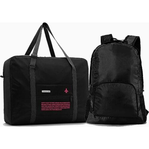 Nylon Folding Bag Travel Waterproof Women Travel Bags Handbag Unisex 001T Luggage Bags Weekend Travel Backpack