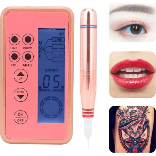 New Charmant 3 LCD Digital Tattoo Machine Semi Permanent Makeup Machines Eyebrow Lip Eyeliner Tattoo Gun Microblading Pen Supply
