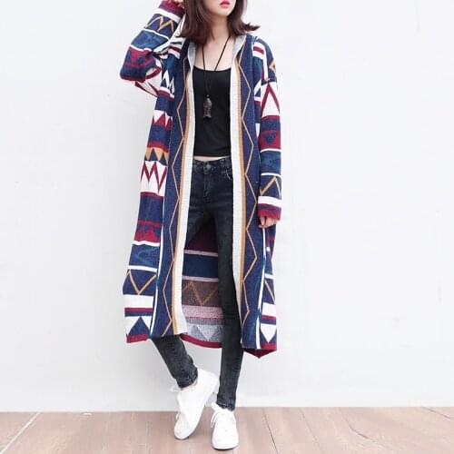 Autumn and winter long sweater coat oversized cardigan womens sweater cloak trend cardigans harajuku sweater