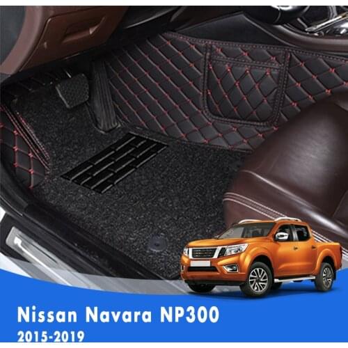 Wire Loop LHD Car Floor Mats For Nissan Navara Frontier NP300 D23 2015 2016 2017 2018 2019 Auto Accessories Carpets Double Layer