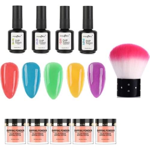Dipping Powder Starter Kit Portable Manicure Nail Art Set For Women Nail Decoration Natural Dry Dippping System Powder Kit Decor