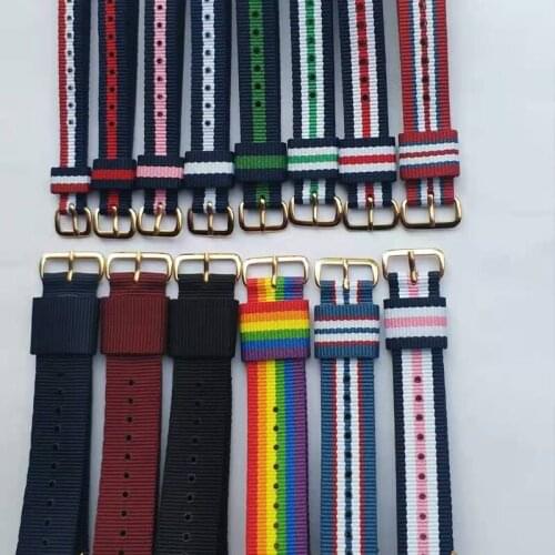 14mm 18mm 20mm 22mm NATO Army Sports brand Nylon fabric belt accessories belt buckle bands 007 James bond black 20mm watch strap