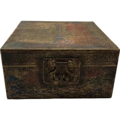 Chinese Old Copper Collection Pure Copper Jewelry Box