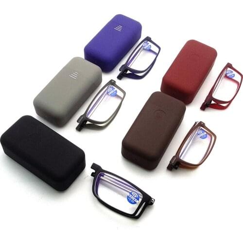 TR90 folding anti-blue reading glasses for men and women slingshot telescopic legs portable fashion ultra-light elastic reader
