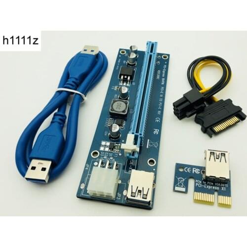 Super stable VER006C PCIE Riser PCI E Express 1x to 16x Graphics Card Riser Adapter SATA to 6pin IDE Power Supply For BTC Mining