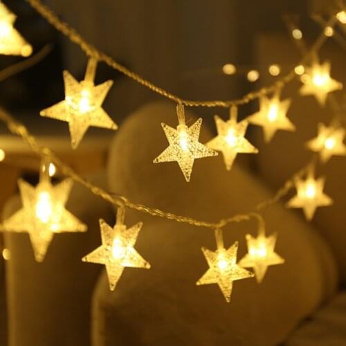 6/10M Battery/USB Powered Star LED Fairy Light Christmas LED String Garland Twinkle Fairy Star Light For Holiday Party Wedding