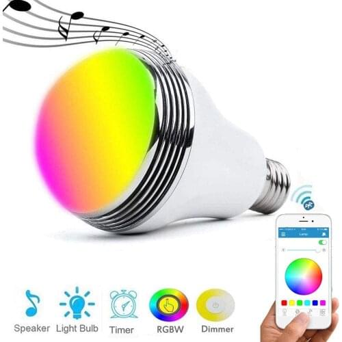 LED Smart Light Bulb with Bluetooth Speaker and APP Control Multi Color Changing Dimmable Dimmable Remote Control Music Lamp