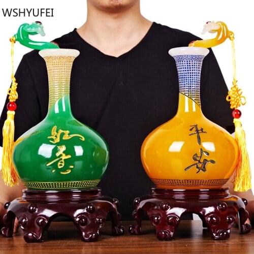 Traditional Wishful Vase Resin Ornaments Home Porch Feng Shui Decoration Study Desktop Bogu Frame Auspicious Decor Crafts