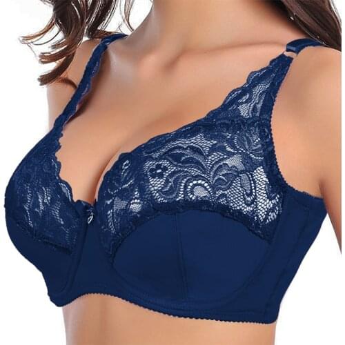 2021 C D Cup Big Size Women Bra push up bra Lace Hollow Out Underwear Sexy Ultrathin Transparent Brassiere Bra woman lingerie