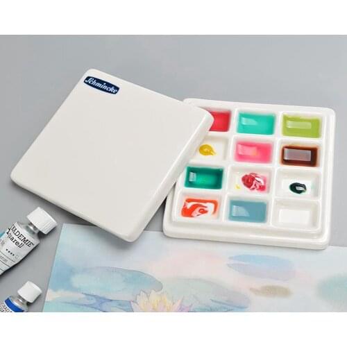 1pc Ceramic Watercolor Palette Painting Palette with Lid Multifunctional Art Paint Box Pintura Art Supplies Painting Sool