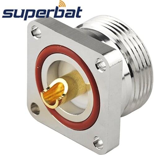 Superbat 10pcs 7/16 Din 4 Hole Panel Mount Jack with Solder Cup RF Coaxial Connector