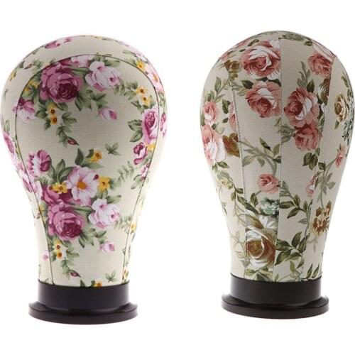 2pcs 22’’/23’’ Cork Canvas Head Wig Display Mannequin Head Stand Wigs Making Head With Mount Hole