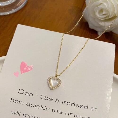 2021 New Romantic Heart-shaped Pendant Necklace Elegant Girl Necklace Choker Fashion Necklace Valentines Day Gift