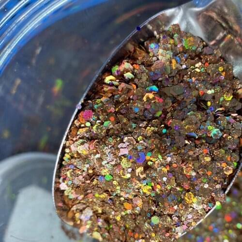 50g/bag Holographic Nail Flakes Sequins Hexagon Chunky Mixed Flakes Glitter Powder DIY Holo Loose Nail Sequins Glitter#fd43