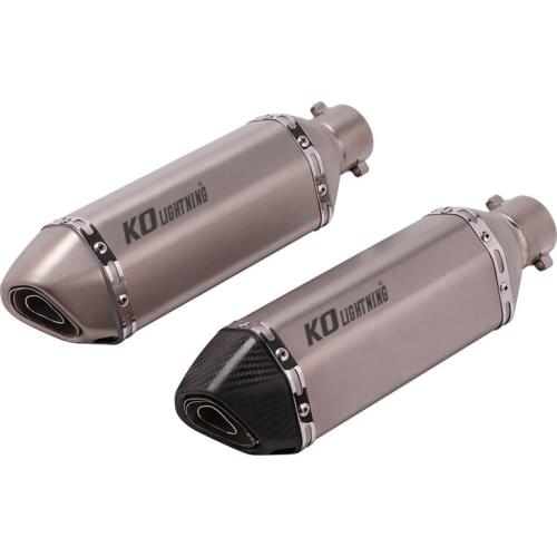 51mm Universal Motorcycle Exhaust Vent Pipe With Silencer 370mm Titanium Alloy Exhaust System Modified For ATV Street Bike