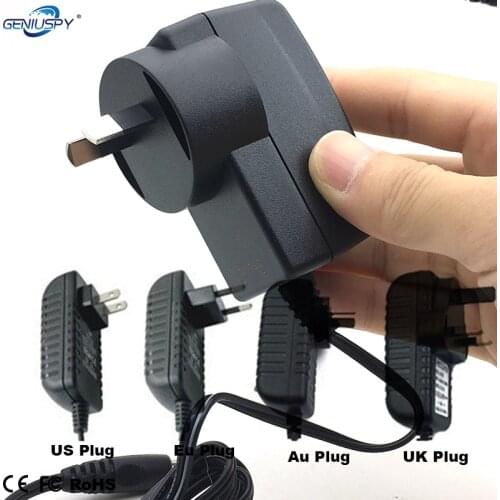 GENIUSPY EU/US/UK/AU Plug CE Qualified AC 110-240V To DC 12V 2A OR 1A Power Supply Adapter For CCTV Camera